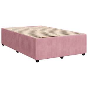 vidaXL Lovos rėmas be čiužiniu, rožinis, 120x190 cm, aksomas