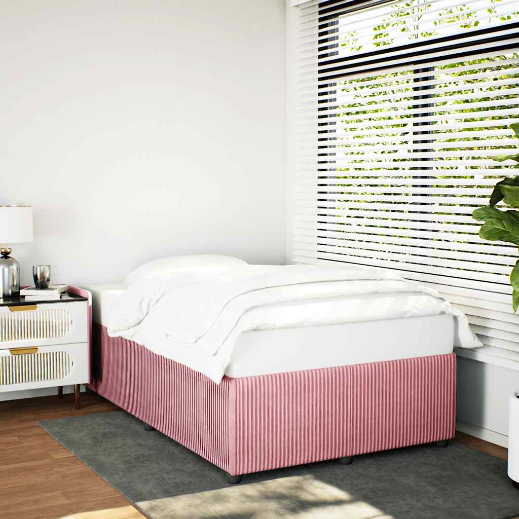 vidaXL Sängynrunko pinkki 120x190 cm sametti
