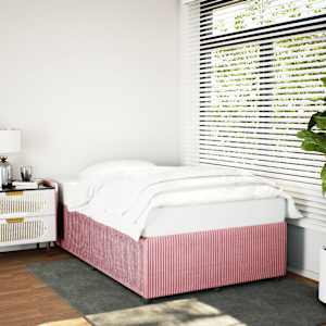 Posteljni okvir brez vzmetnico roza 120x190 cm žamet