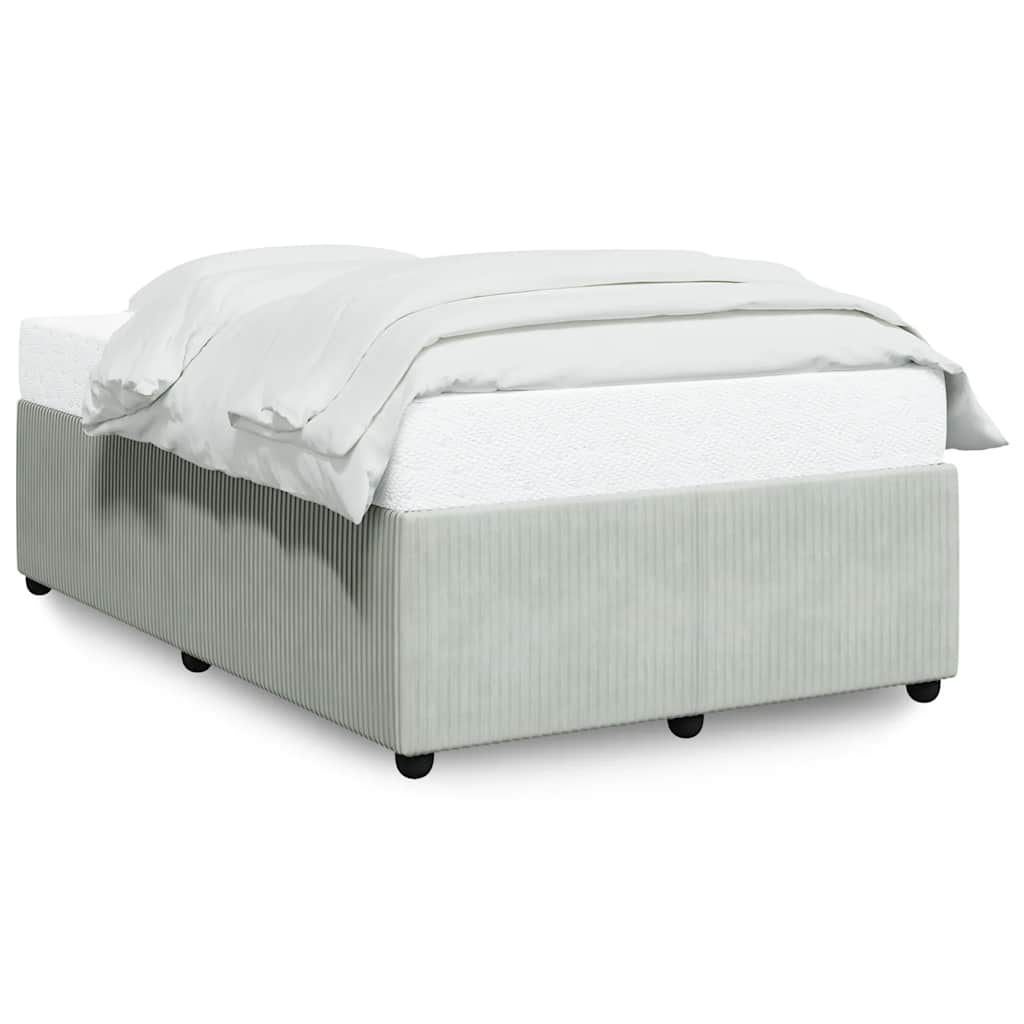 vidaXL Bedframe zonder matras 120x200 cm fluweel lichtgrijs grijs, foto 3