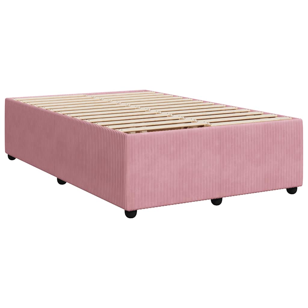 vidaXL Bedframe fluweel roze 120x200 cm afbeelding