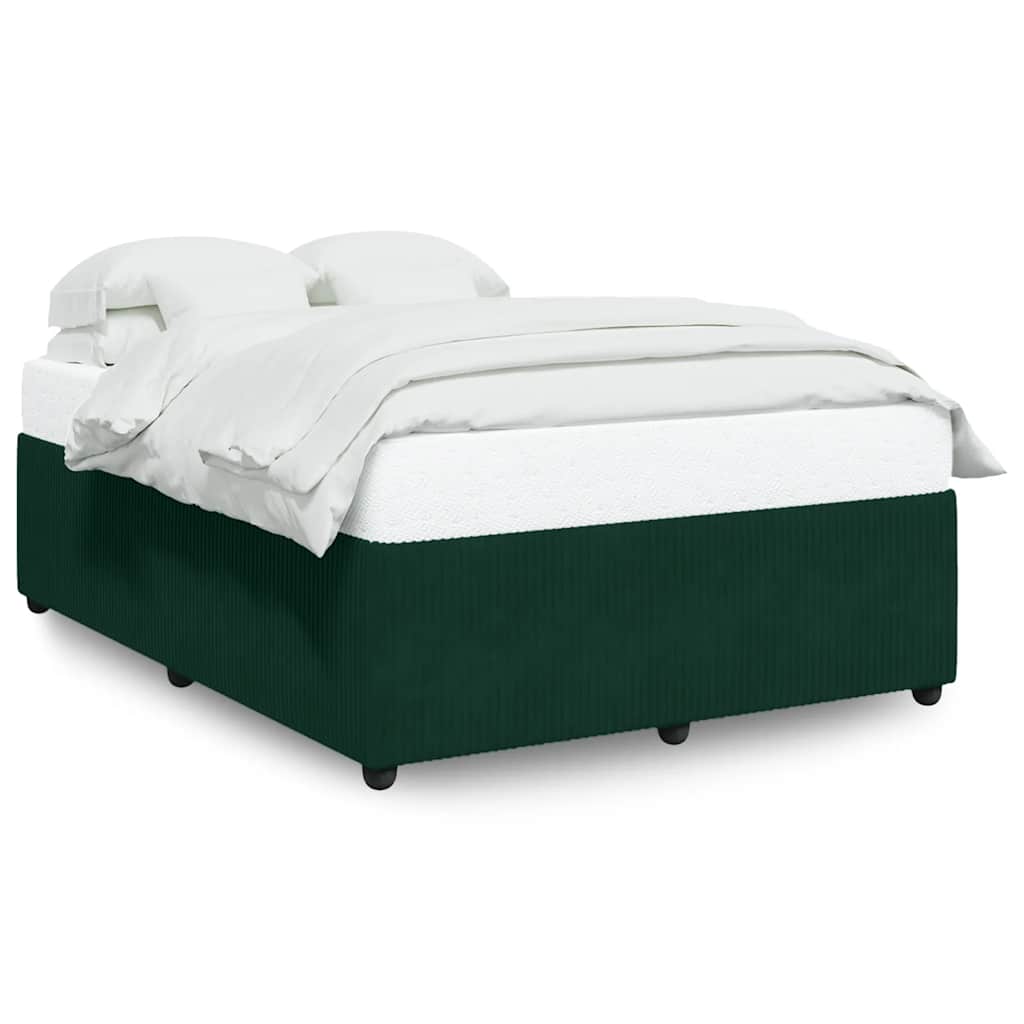 E-shop vidaXL Posteľ bez matraca tmavozelený 140x190 cm zamat