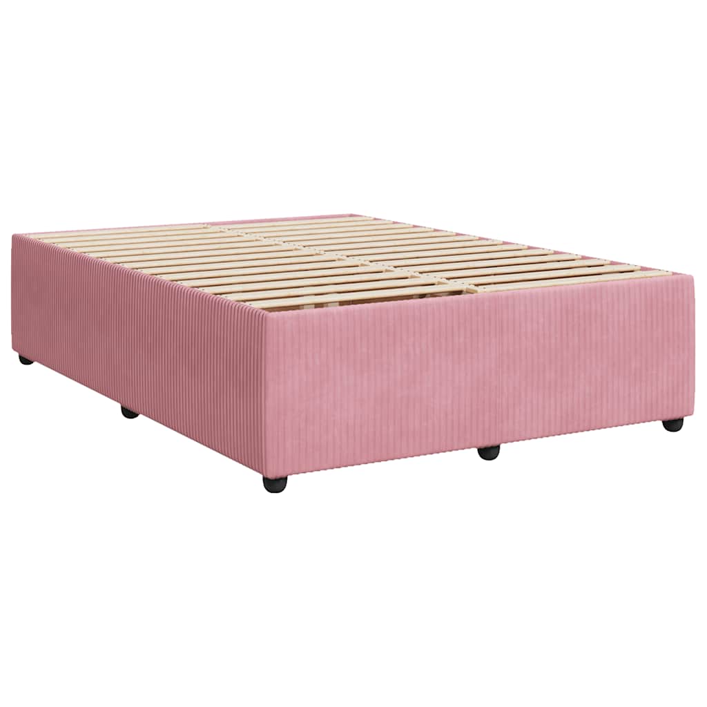 vidaXL Bedframe fluweel roze 140x190 cm afbeelding