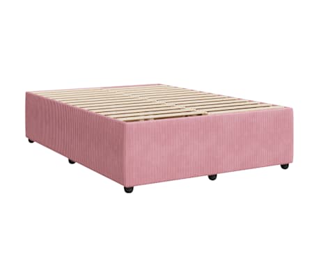 vidaXL Bed Frame without Mattress Pink 140x190 cm Velvet