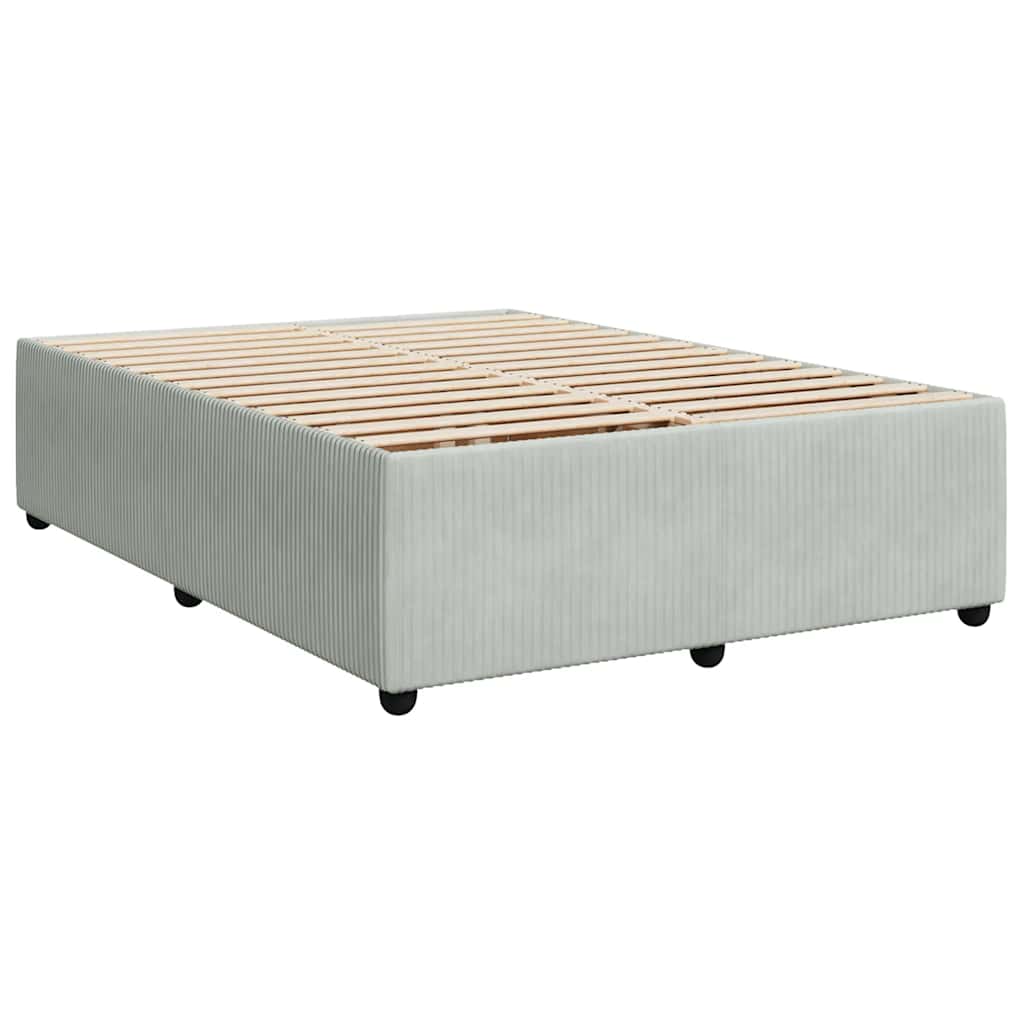 vidaXL Bedframe zonder matras 140x200 cm fluweel lichtgrijs afbeelding