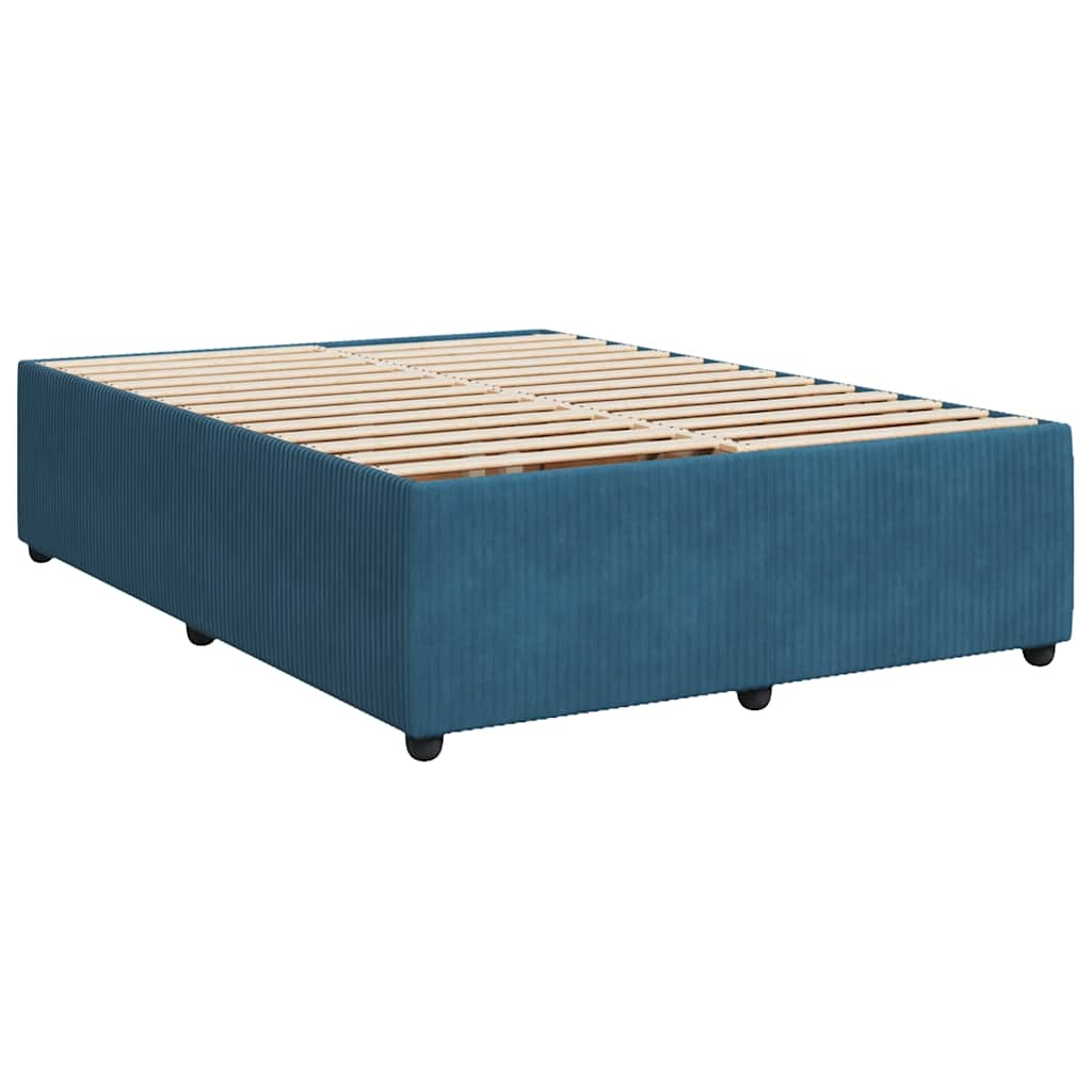 vidaXL Bedframe fluweel blauw 140x200 cm afbeelding