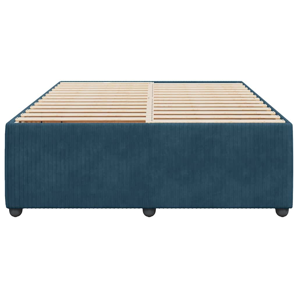 vidaXL Bedframe fluweel blauw 140x200 cm, foto 4