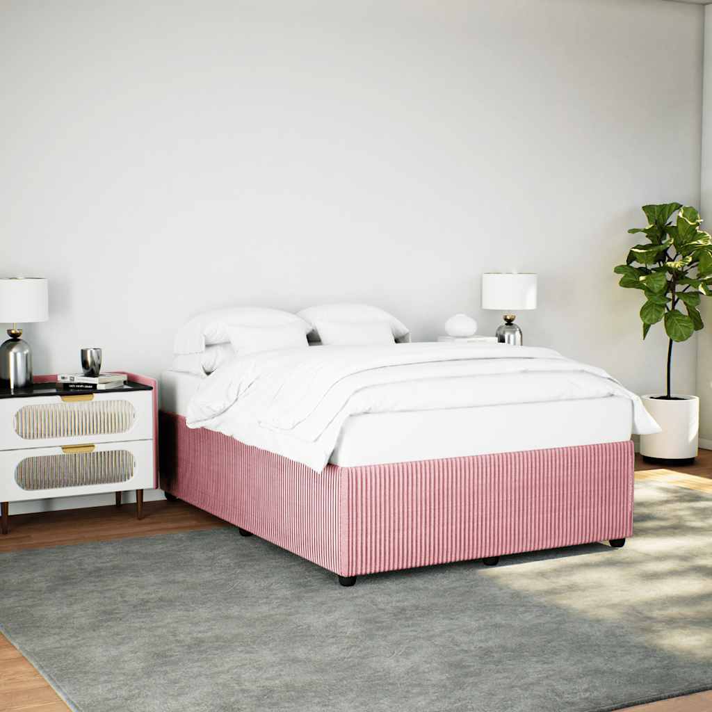 vidaXL Sängynrunko ilman patjaa pinkki 140x200 cm sametti