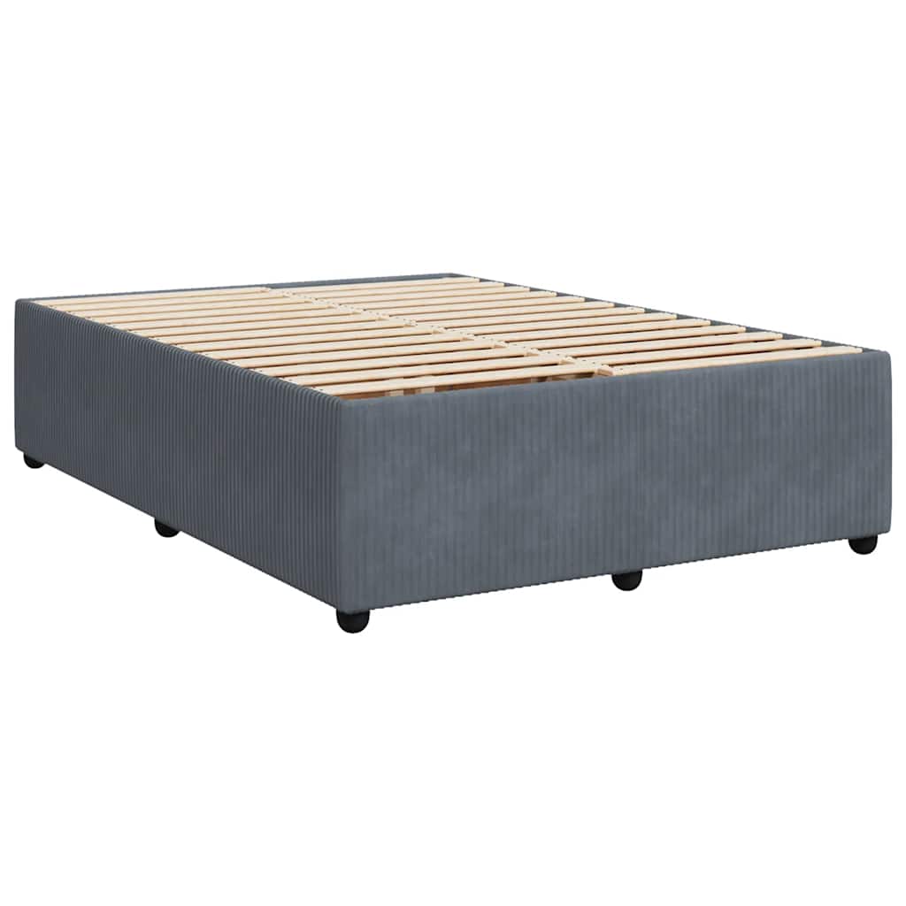vidaXL Bedframe zonder matras 160x200 cm fluweel donkergrijs afbeelding