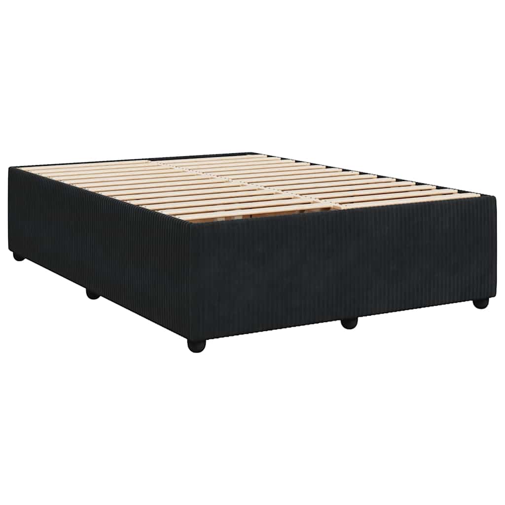 vidaXL Bedframe zonder matras 160x200 cm fluweel zwart afbeelding