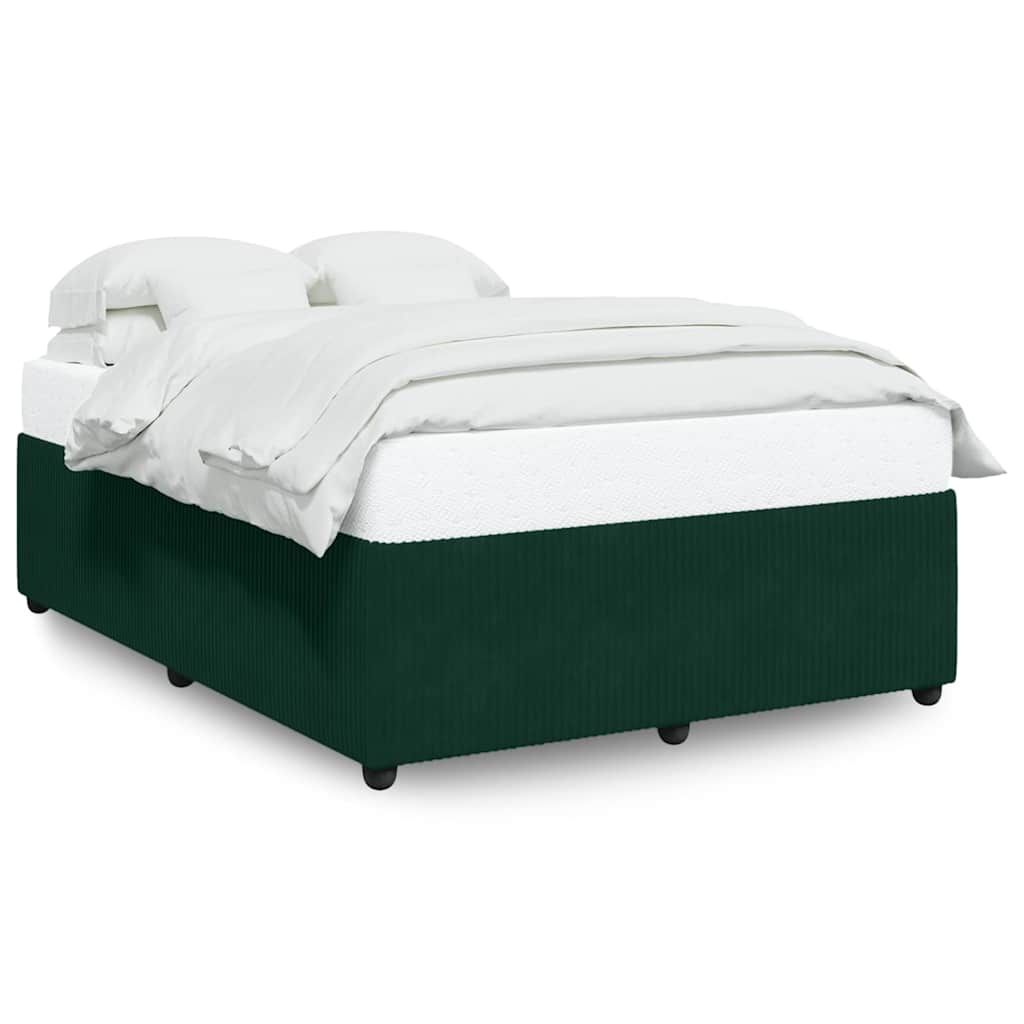 E-shop vidaXL Posteľ bez matraca tmavozelený 160x200 cm zamat