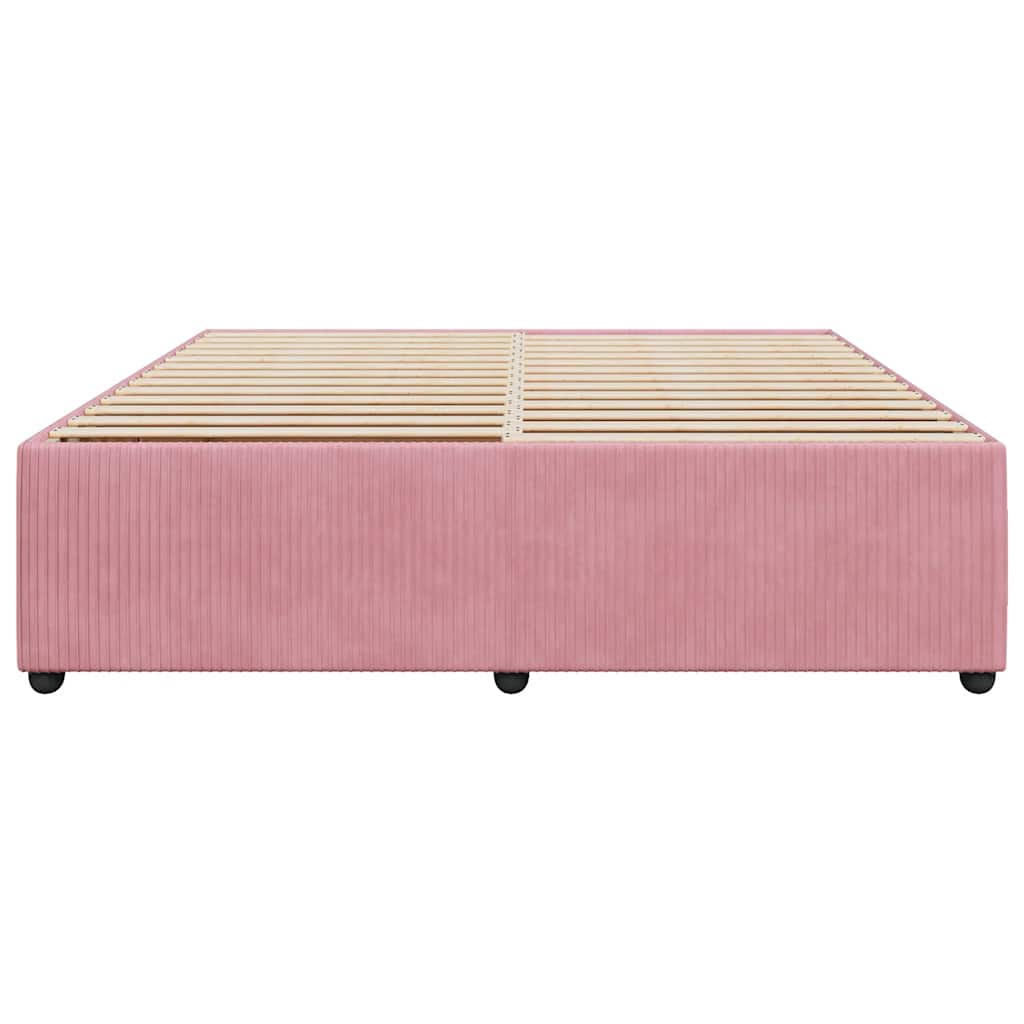 vidaXL Bedframe fluweel roze 180x200 cm, foto 2