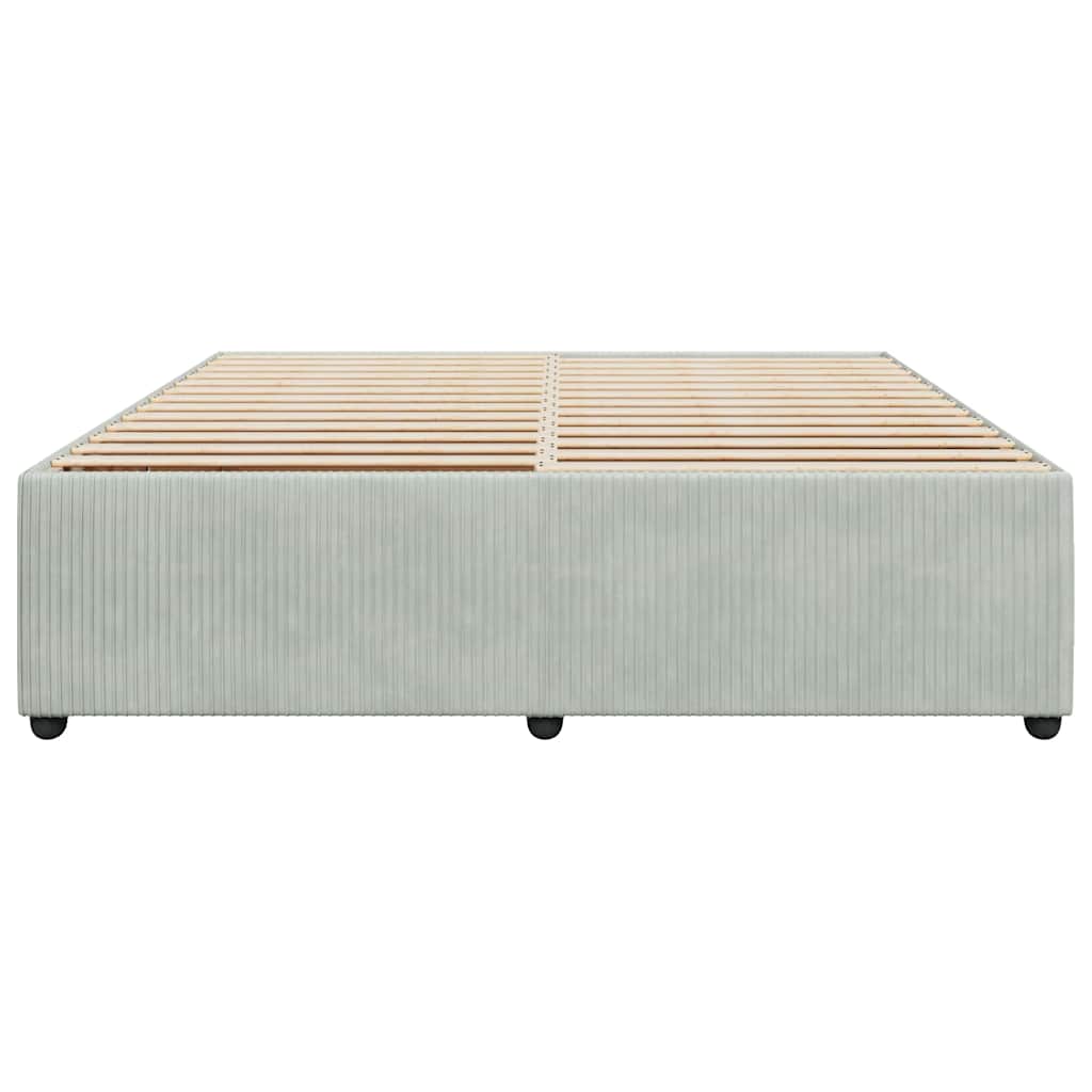vidaXL Bedframe zonder matras 200x200 cm fluweel lichtgrijs grijs, foto 4