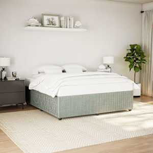 Posteljni okvir brez vzmetnice svetlo siv 200x200 cm žamet