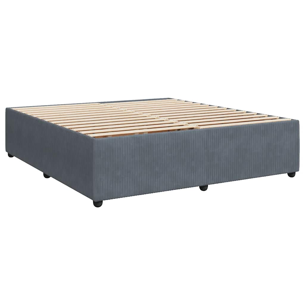 vidaXL Bedframe zonder matras 200x200 cm fluweel donkergrijs afbeelding