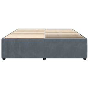 Rám postele bez matrace tmavě šedý 200 x 200 cm samet - obrázek 4
