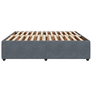 Rám postele bez matrace tmavě šedý 200 x 200 cm samet - obrázek 5