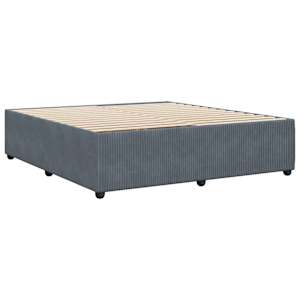 Rám postele bez matrace tmavě šedý 200 x 200 cm samet - obrázek 6