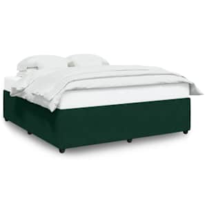 Rám postele bez matrace tmavě zelená 200 x 200 cm samet - obrázek 2