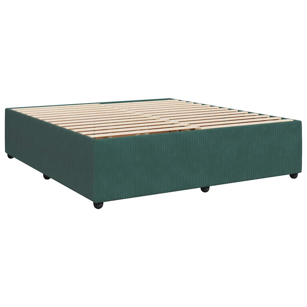 vidaXL Bedframe zonder matras 200x200 cm fluweel donkergroen afbeelding
