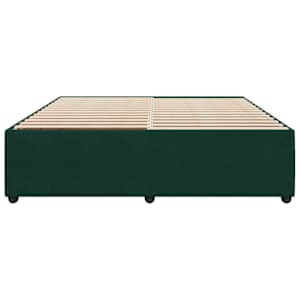 Rám postele bez matrace tmavě zelená 200 x 200 cm samet - obrázek 4