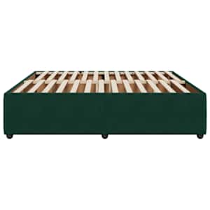 Rám postele bez matrace tmavě zelená 200 x 200 cm samet - obrázek 5
