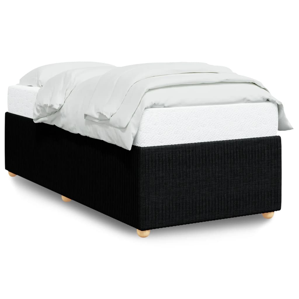 vidaXL Cadru de pat de o persoană, negru, textil