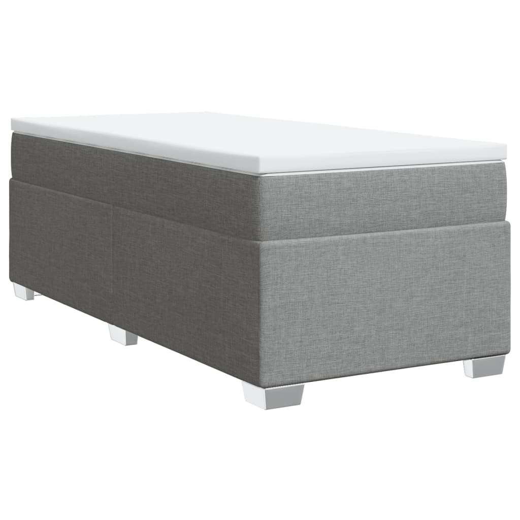 vidaXL Boxspring met matras stof lichtgrijs 80x200 cm grijs, foto 3