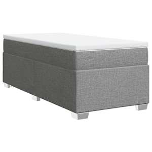 Box spring postel s matrací světle šedá 80 x 200 cm textil - obrázek 2