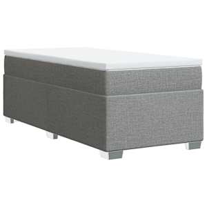 Box spring postel s matrací světle šedá 80 x 200 cm textil - obrázek 9
