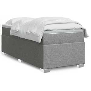 Box spring postel s matrací světle šedá 80 x 200 cm textil - obrázek 1