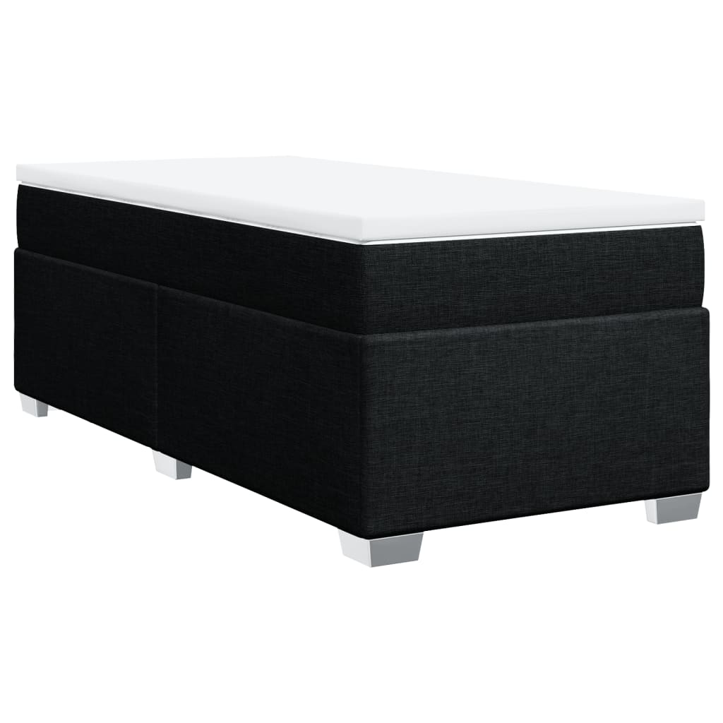 vidaXL Boxspring met matras stof zwart 80x200 cm, foto 3