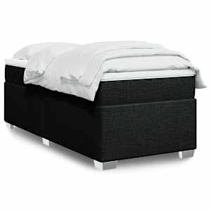 Box spring postel s matrací černá 80 x 200 cm textil - obrázek 1