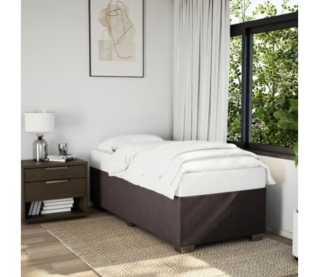 vidaXL Κρεβάτι Boxspring με Στρώμα Σκούρο Καφέ 80x200 εκ. Υφασμάτινο