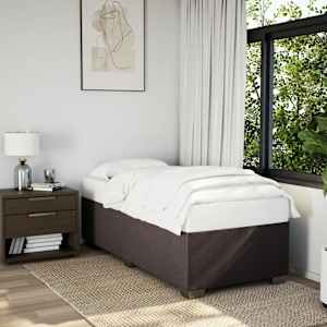 vidaXL Κρεβάτι Boxspring με Στρώμα Σκούρο Καφέ 80x200 εκ. Υφασμάτινο