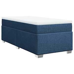 Box spring postel s matrací modrá 80x200 cm textil - obrázek 2