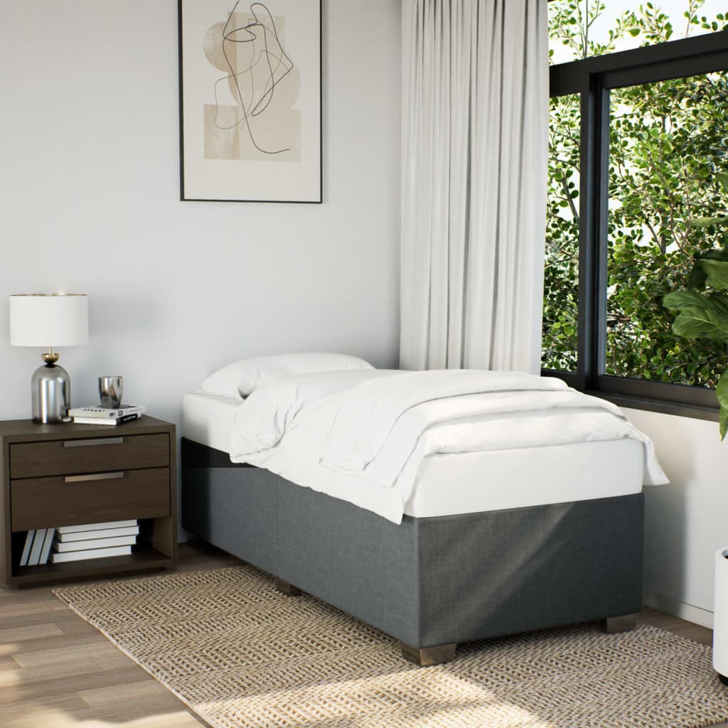 vidaXL Boxspring met matras stof donkergrijs 90x190 cm grijs, foto 2