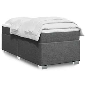 Box spring postel s matrací tmavě šedá 90x190 cm textil - obrázek 1