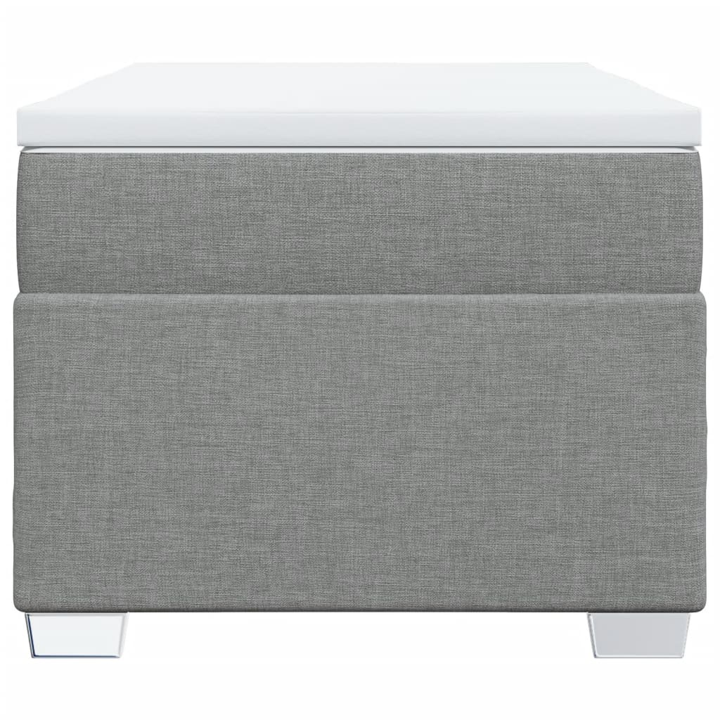 vidaXL Boxspring met matras stof lichtgrijs 90x200 cm grijs, foto 4