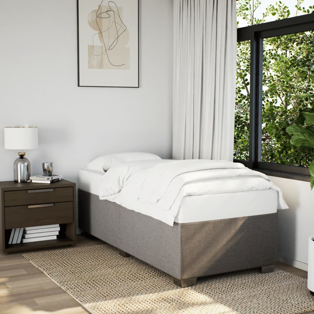 vidaXL Boxspring met matras stof taupe 90x200 cm afbeelding