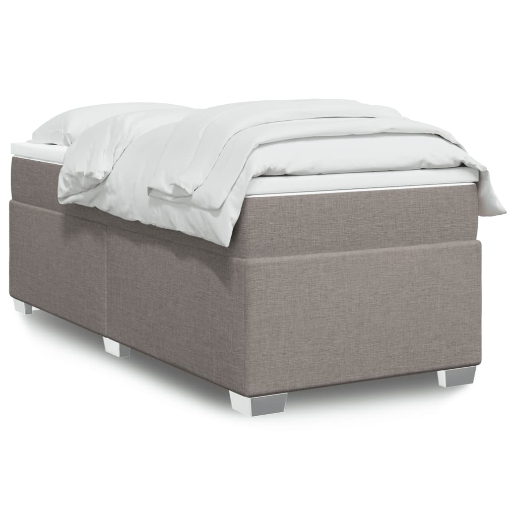 vidaXL Boxspringbett mit Matratze Taupe 90x200 cm Stoff