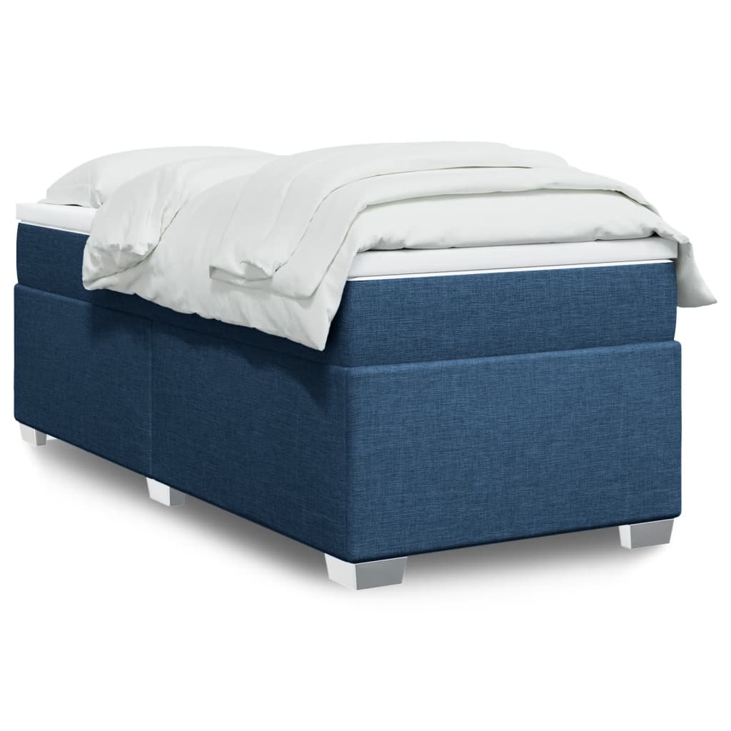 Boxspringbett mit Matratze Blau 90×200 cm Stoff