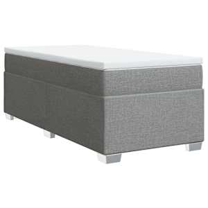 Box spring postel s matrací světle šedý 100 x 200 cm textil - obrázek 2