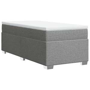 Box spring postel s matrací světle šedý 100 x 200 cm textil - obrázek 9