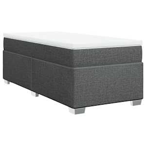 Box spring postel s matrací tmavě šedá 100 x 200 cm textil - obrázek 2