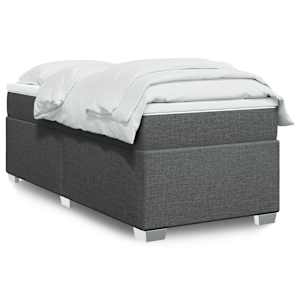 Box spring postel s matrací tmavě šedá 100 x 200 cm textil - obrázek 1