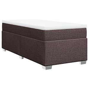 Box spring postel s matrací tmavě hnědá 100 x 200 cm textil - obrázek 2