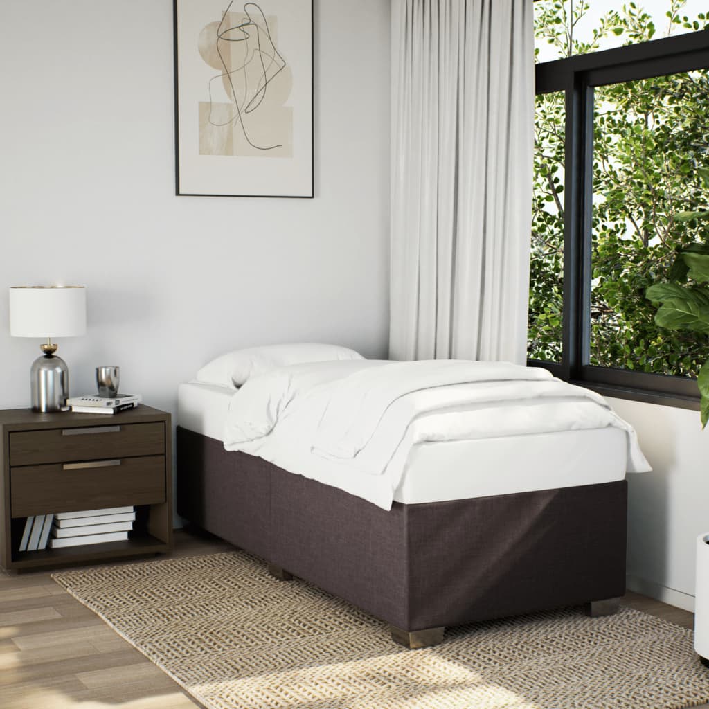 vidaXL Boxspring met matras stof donkerbruin 100x200 cm bruin, foto 2