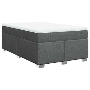 Box spring postel s matrací tmavě šedá 120x190 cm textil - obrázek 2