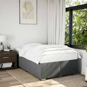 Box spring postel s matrací tmavě šedá 120x190 cm textil - obrázek 3
